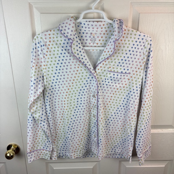 Roller Rabbit Long Sleeve Heart Rainbow Pajama Top - Picture 1 of 5